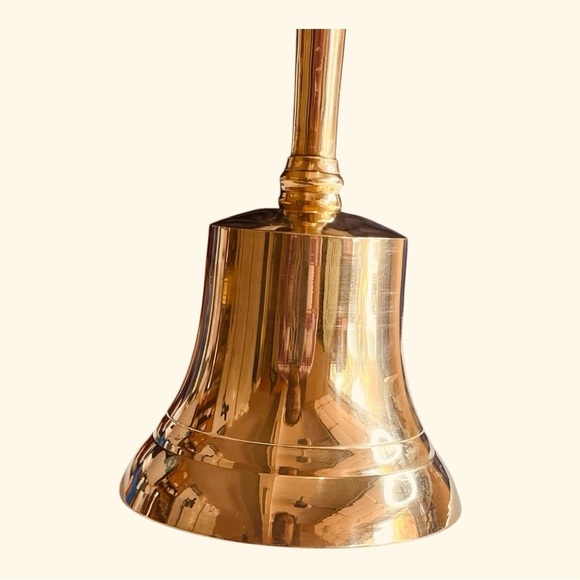 Large Brass bell made in India 7 7/8”T x 3 3/4”W - Picture 6 of 8